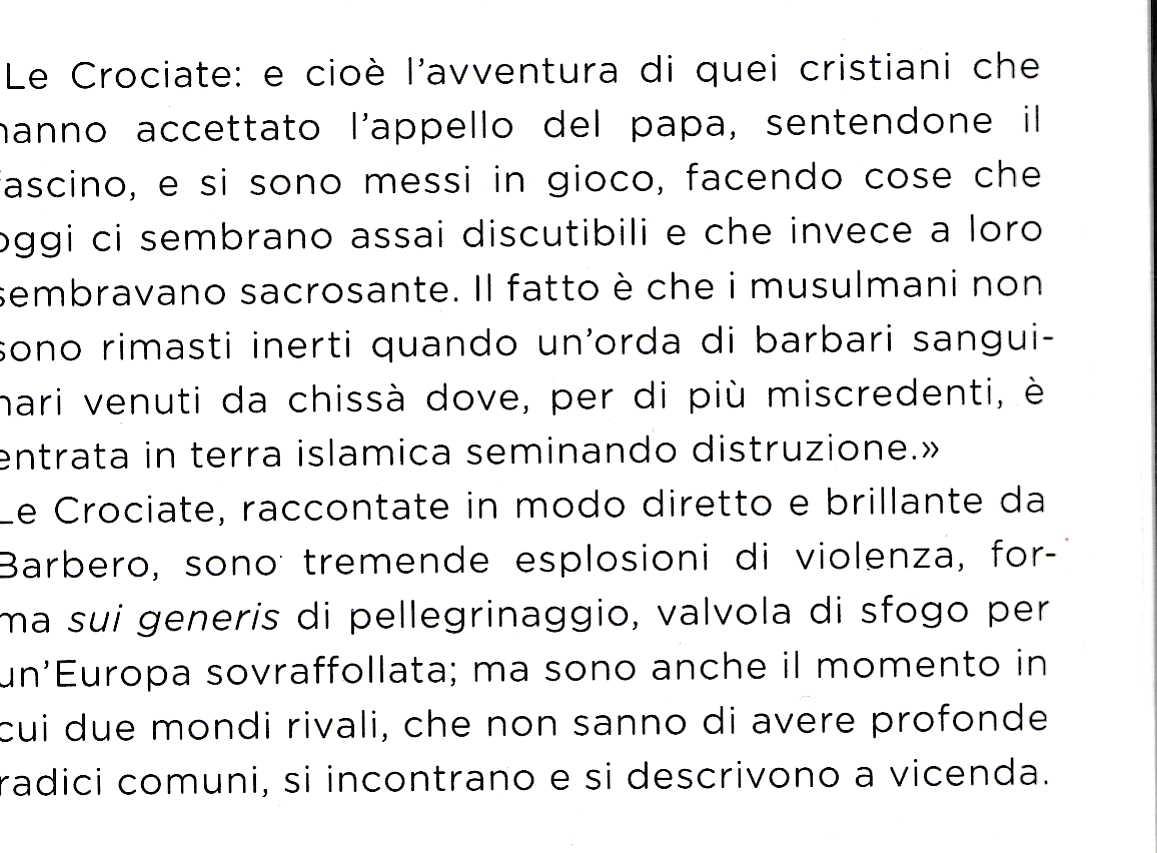 Alessandro Barbero, Benedette guerre. Crociate e jihad, Corriere della