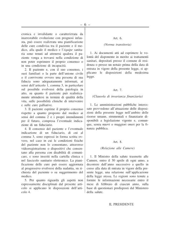 Disposizioni anticipate di trattamento testo approv Senato 141217-p6