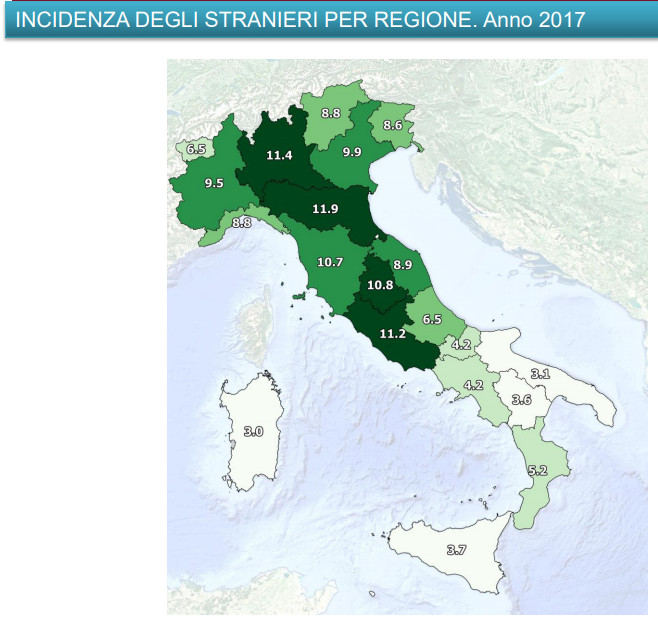 stranieri per regione