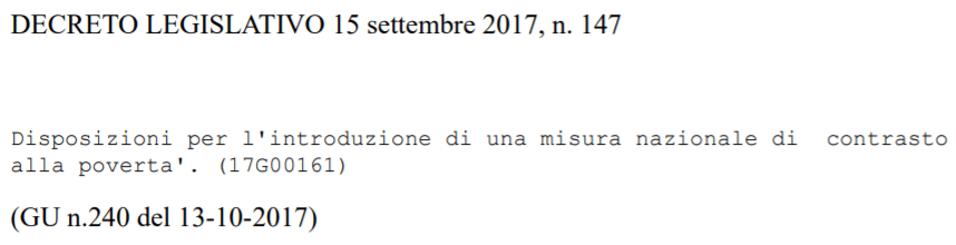 d.lgs 147 2017 