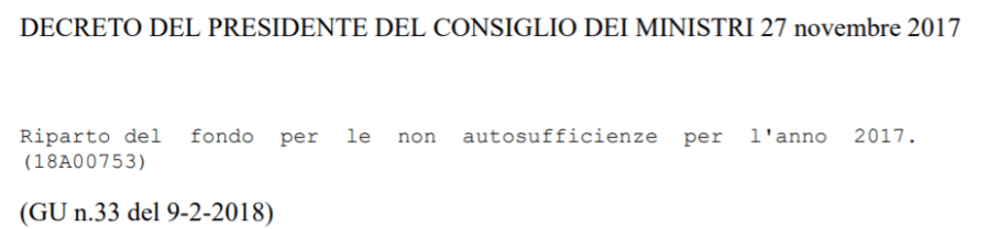 riparto fondo nazionale non autosufficienze