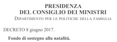sostegno alla natalità