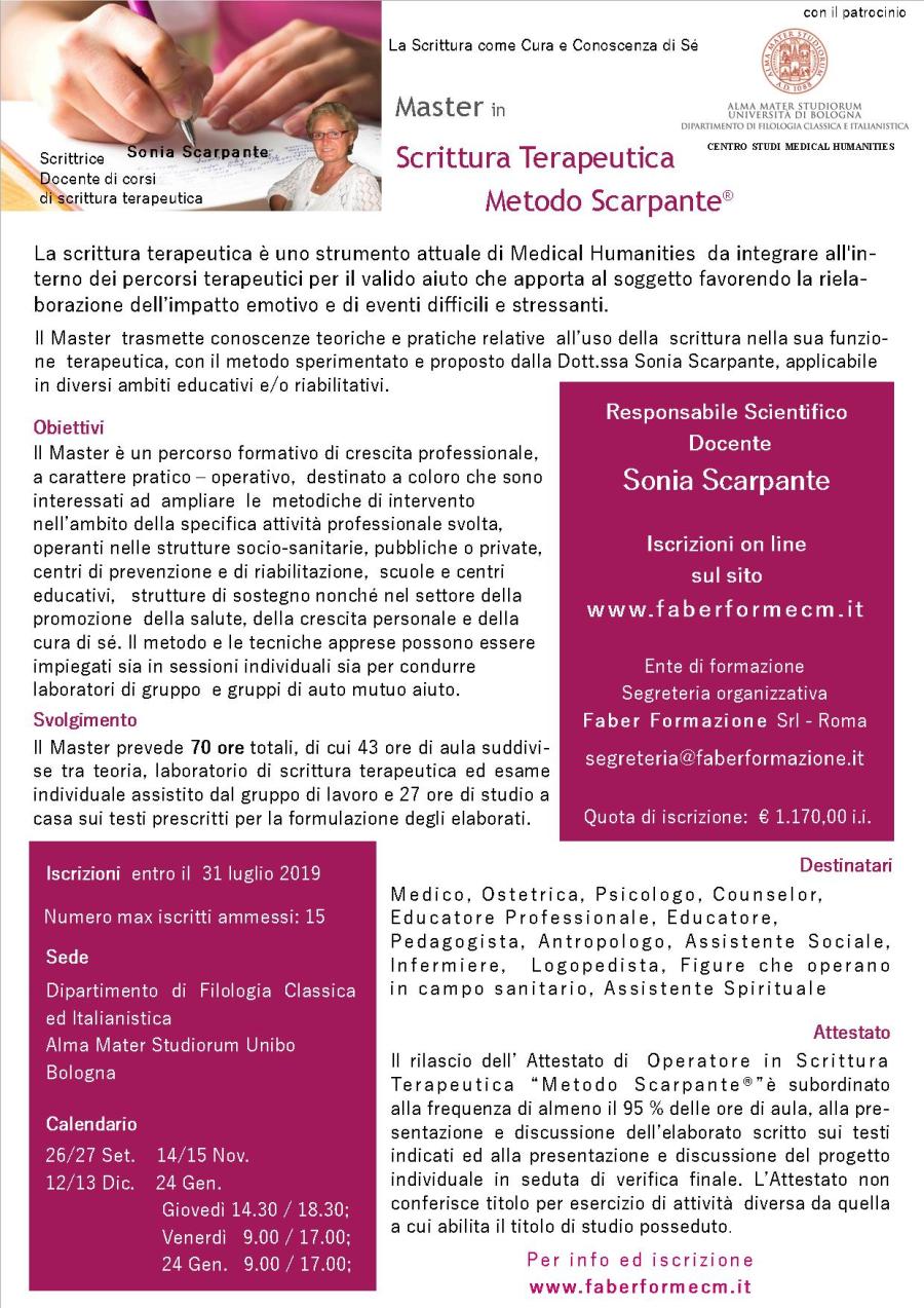 LOCANDINA Master UNIBO scrittura terapeutica
