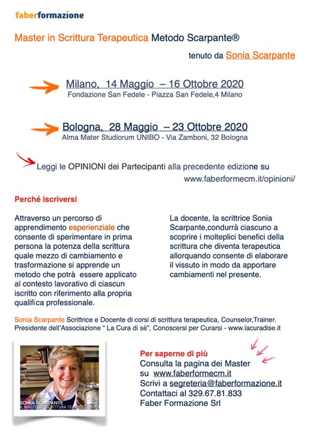 Faber Formazione Master in Scrittura Terapeutica Metodo Scarpante_